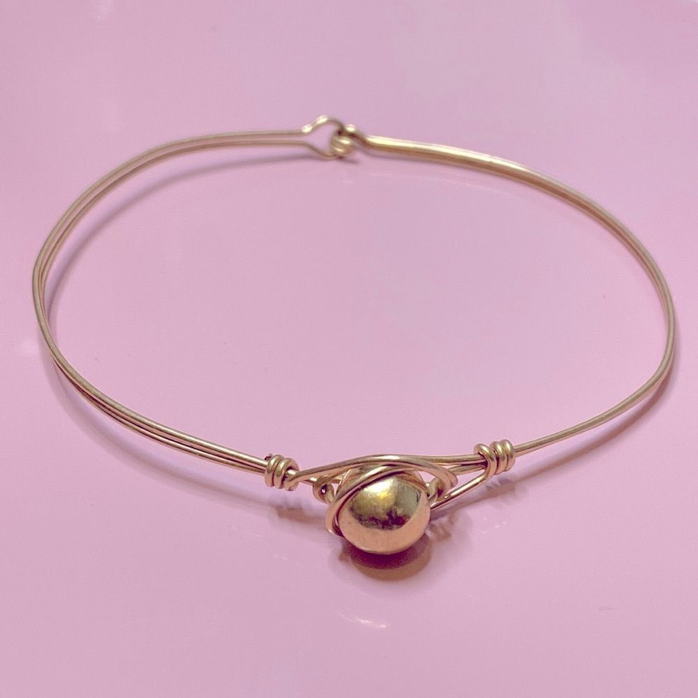 💛 14k Yellow Ball & Gold Filled Wire Bracelet